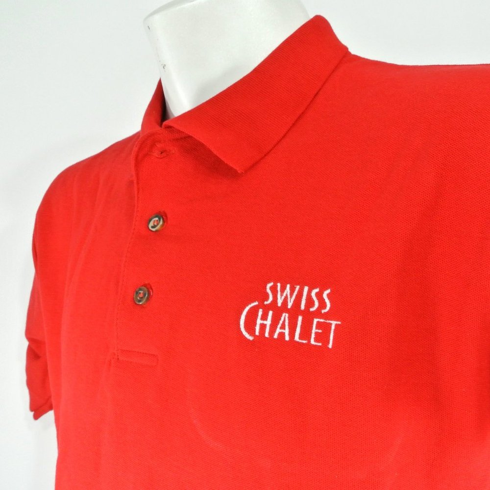 SWISS CHALET Chicken Red Polo Shirt Employee Uniform NEW Size L Large